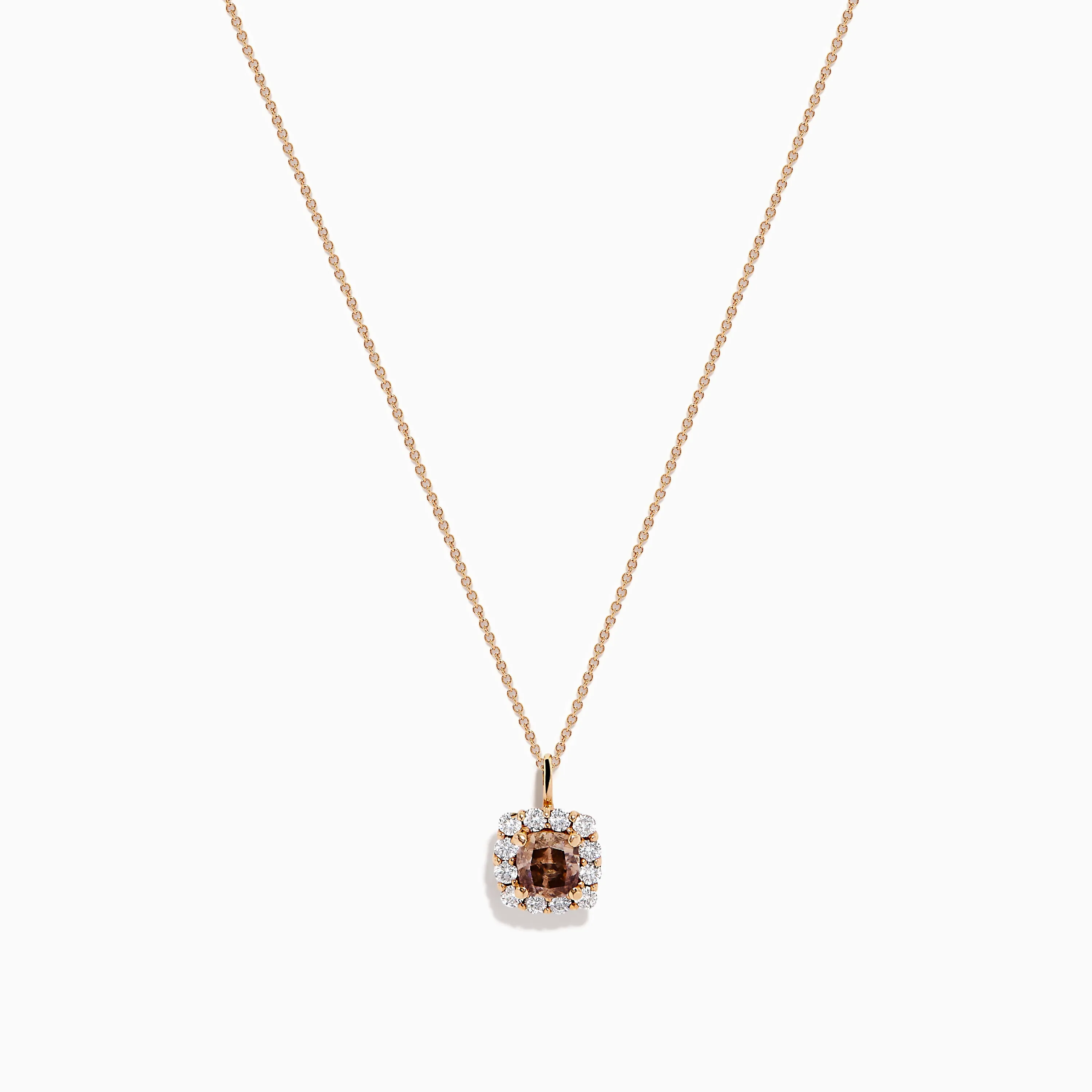 Espresso 14K Rose Gold Brown and White Diamond Pendant sold by Effy