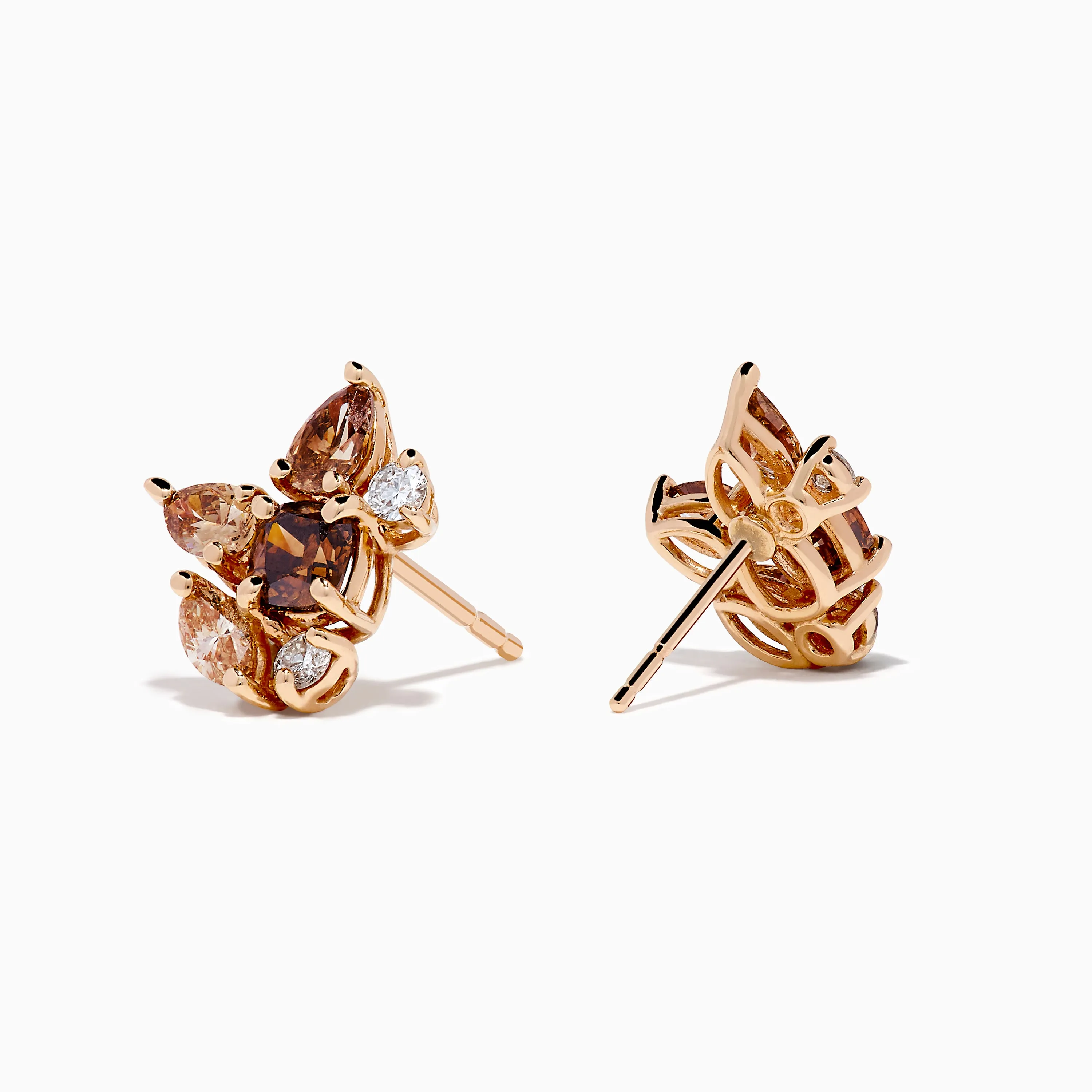 Espresso 14K Rose Gold Brown and White Stud Earrings sold by Effy product image thumbnail 2