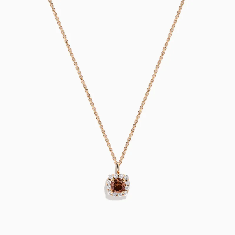 Espresso 14K Rose Gold Brown and White Diamond Pendant sold by Effy