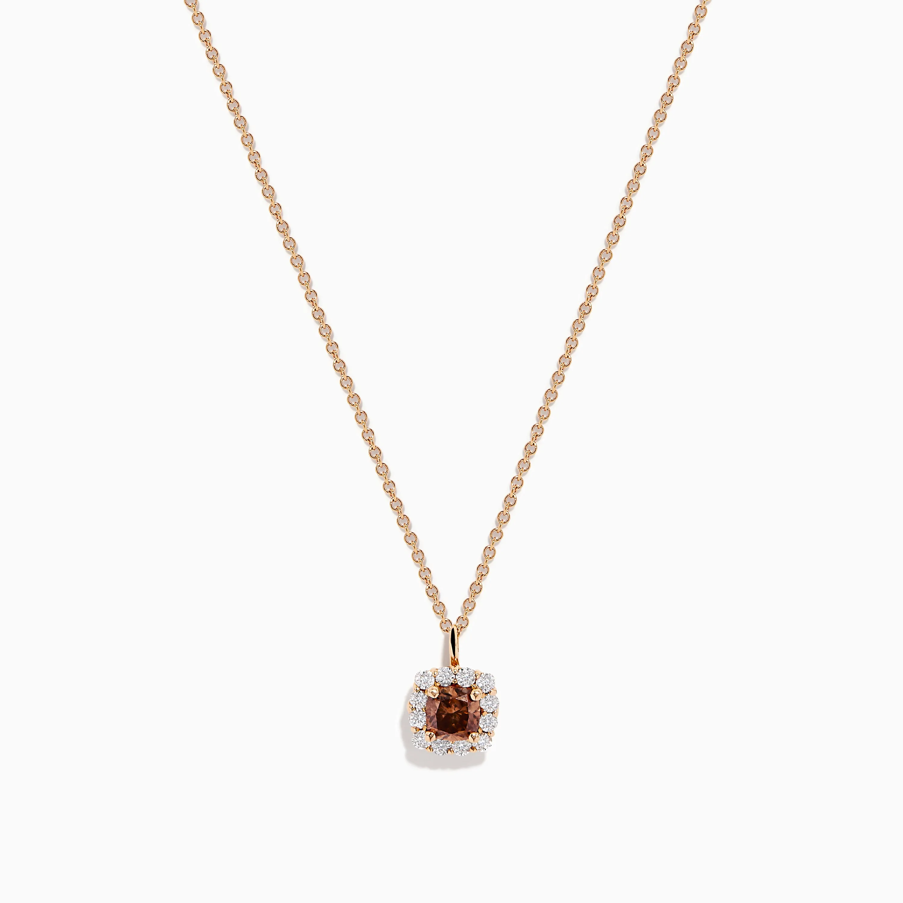 Espresso 14K Rose Gold Brown and White Diamond Pendant sold by Effy