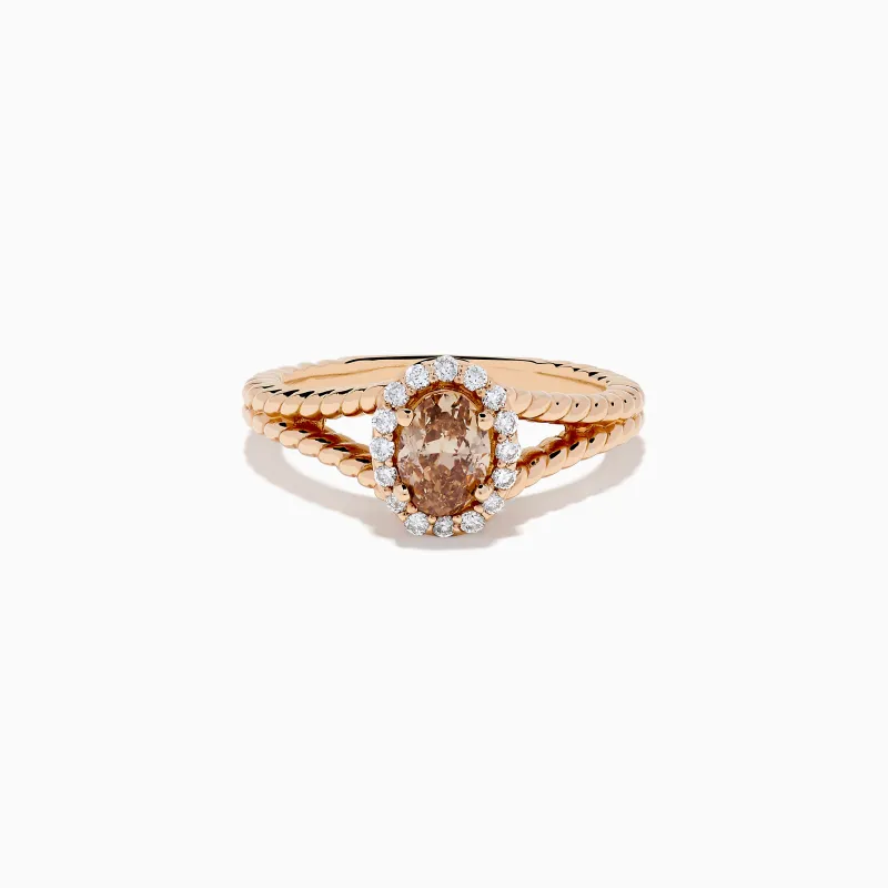 Espresso 14K Rose Gold Brown Diamond Ring sold by Effy