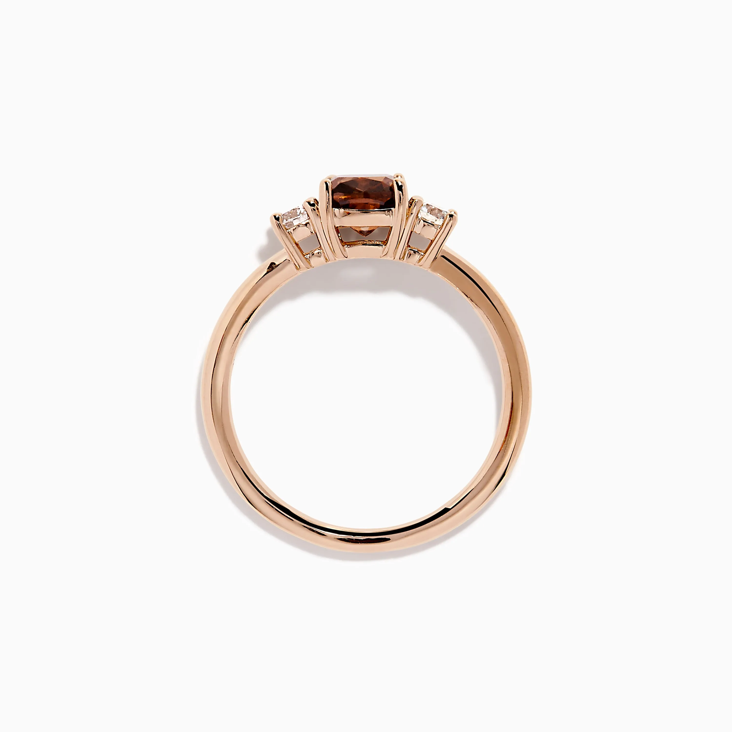Espresso 14K Rose Gold Brown and White 3 Stone Diamond Ring sold by Effy product image thumbnail 3