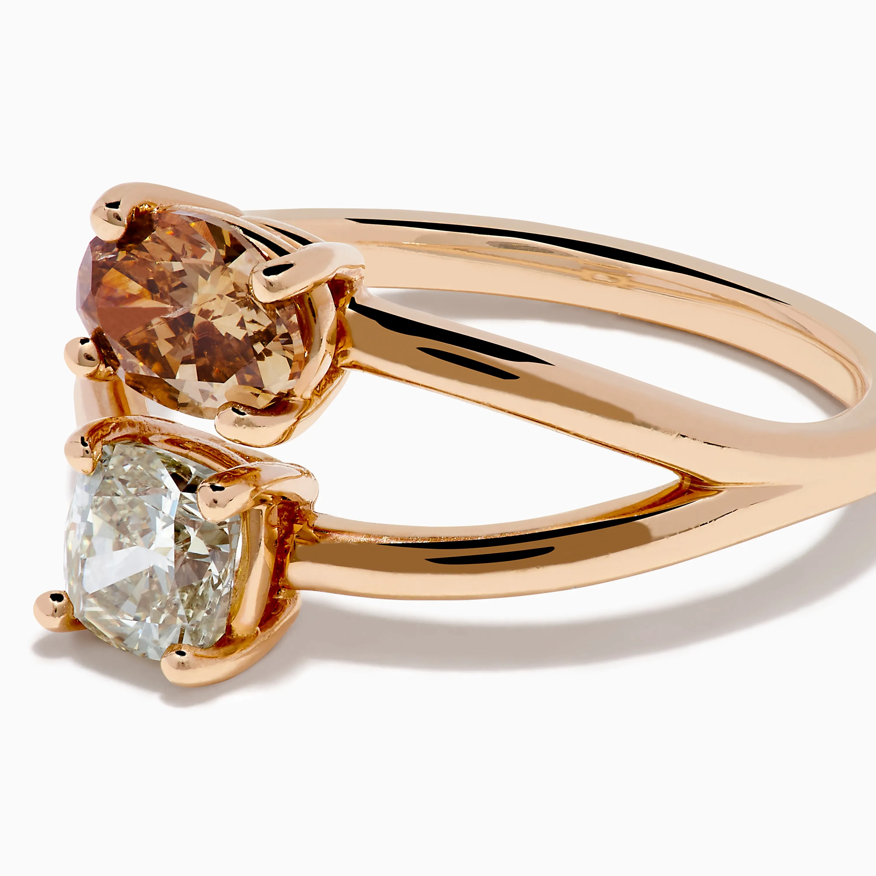 Espresso 14K Rose Gold Brown and White Diamond Ring sold by Effy product image thumbnail 2