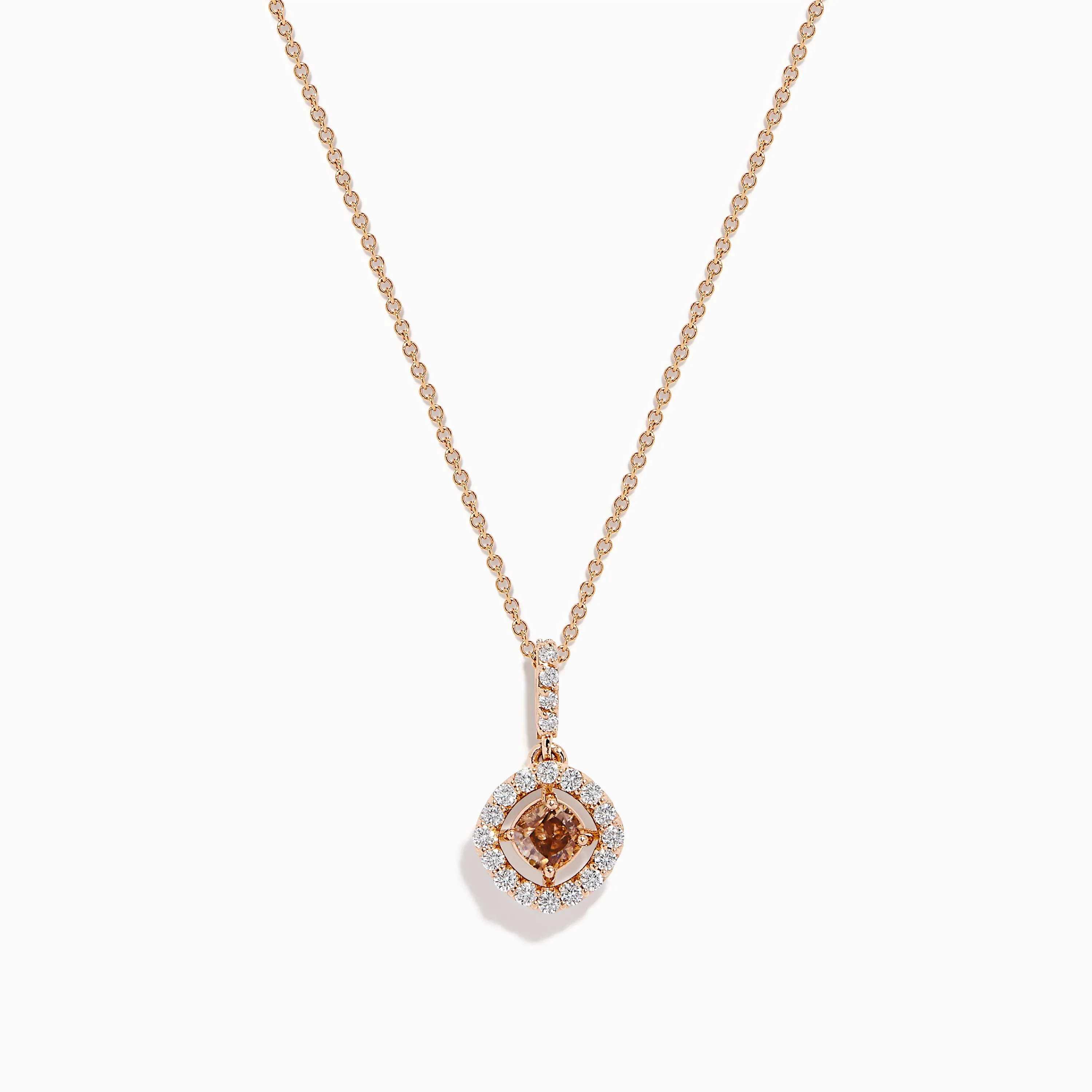 Espresso 14K Rose Gold Brown and White Diamond Pendant sold by Effy