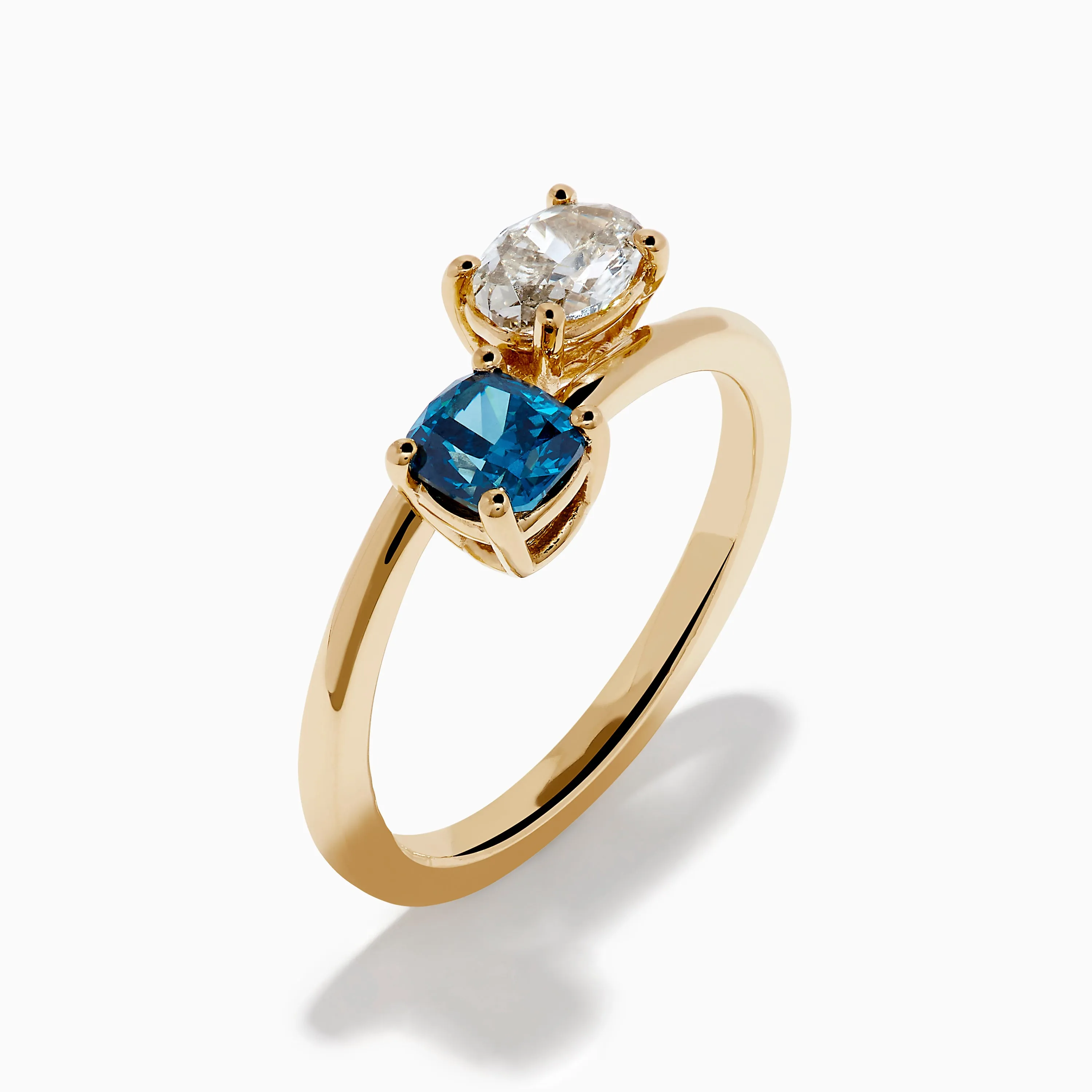 Bella Bleu 14K Yellow Gold Blue and Light Brown Bypass Diamond Ring sold by Effy product image thumbnail 4