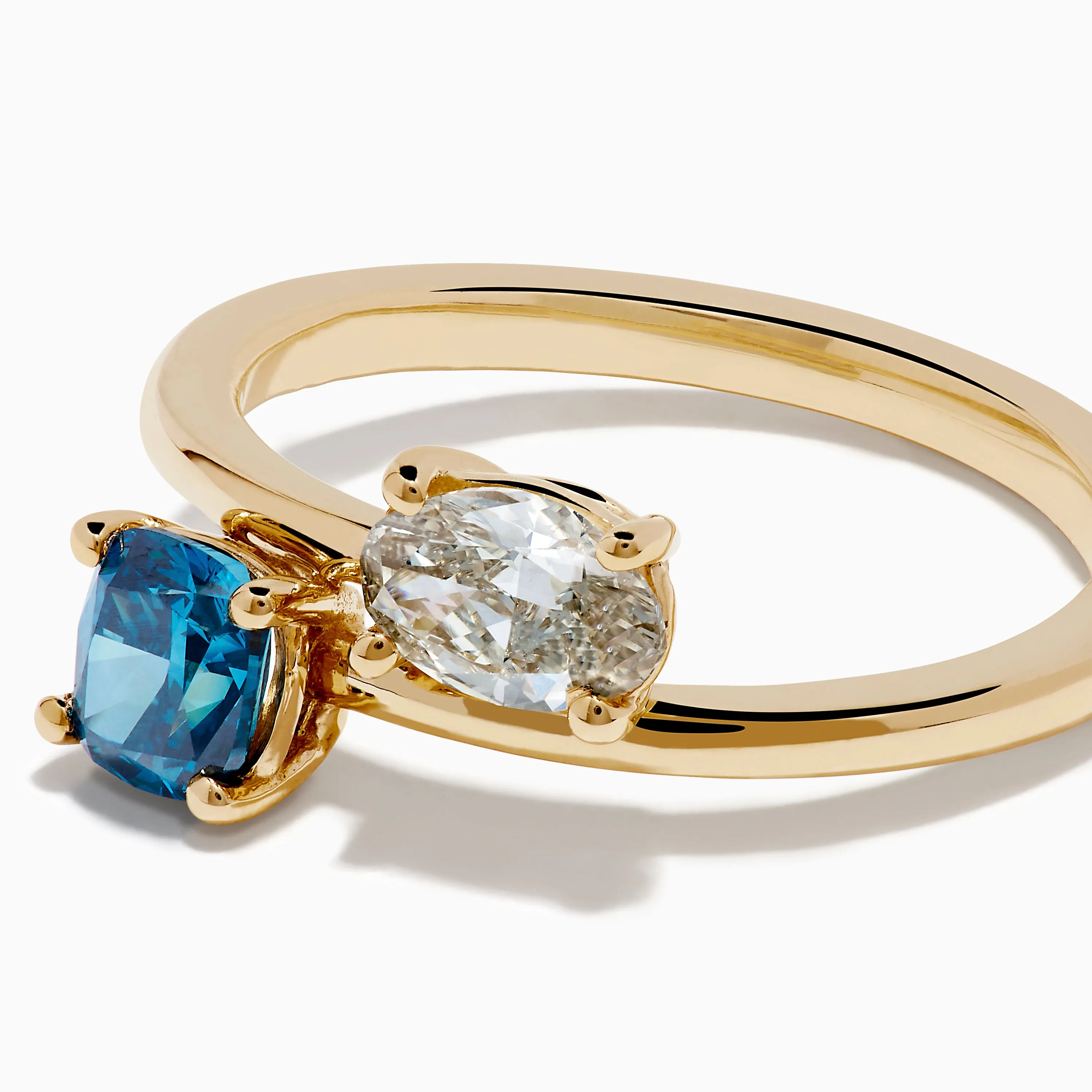 Bella Bleu 14K Yellow Gold Blue and Light Brown Bypass Diamond Ring sold by Effy product image thumbnail 2