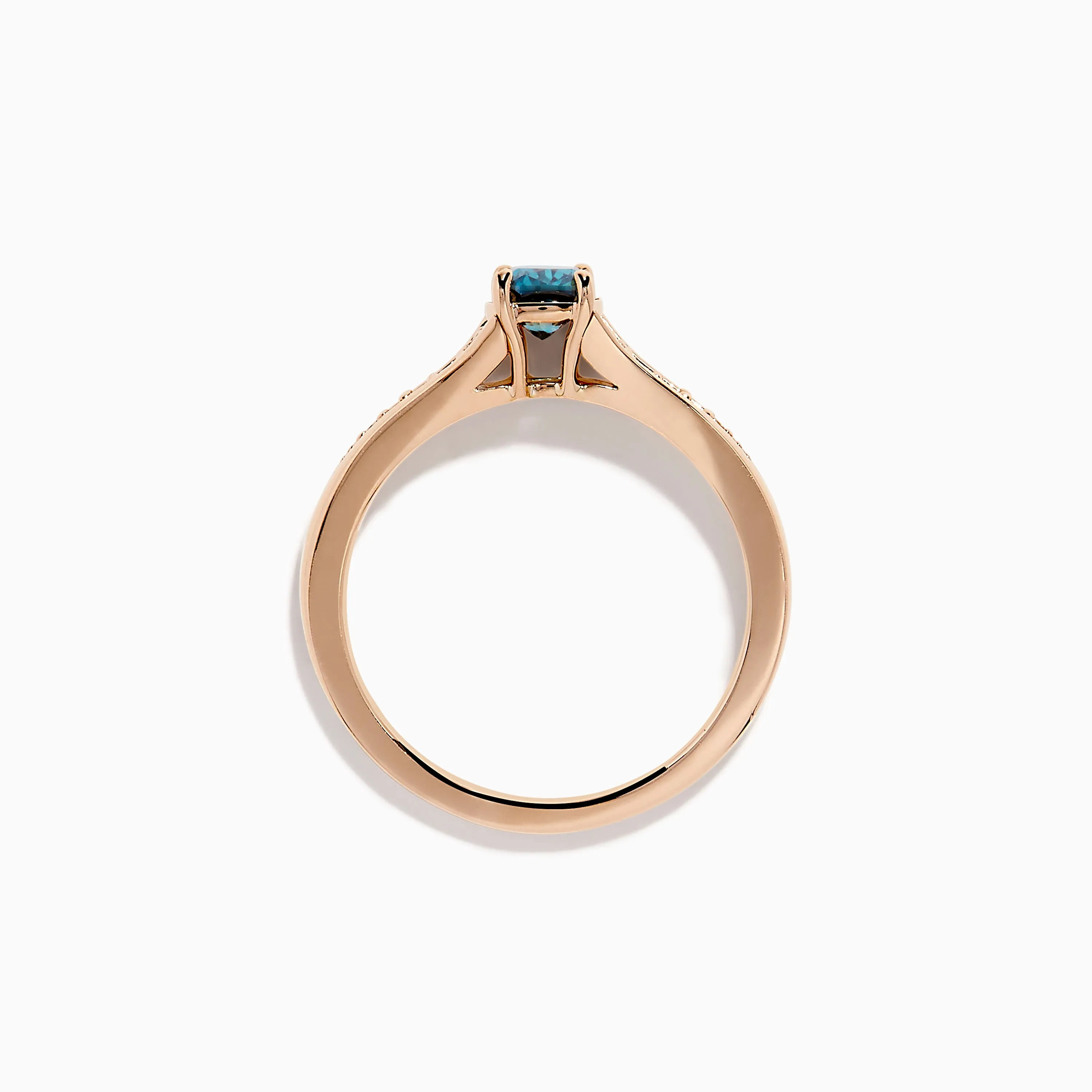 Bella Bleu 14K Rose Gold Blue and White Diamond Ring sold by Effy product image thumbnail 3