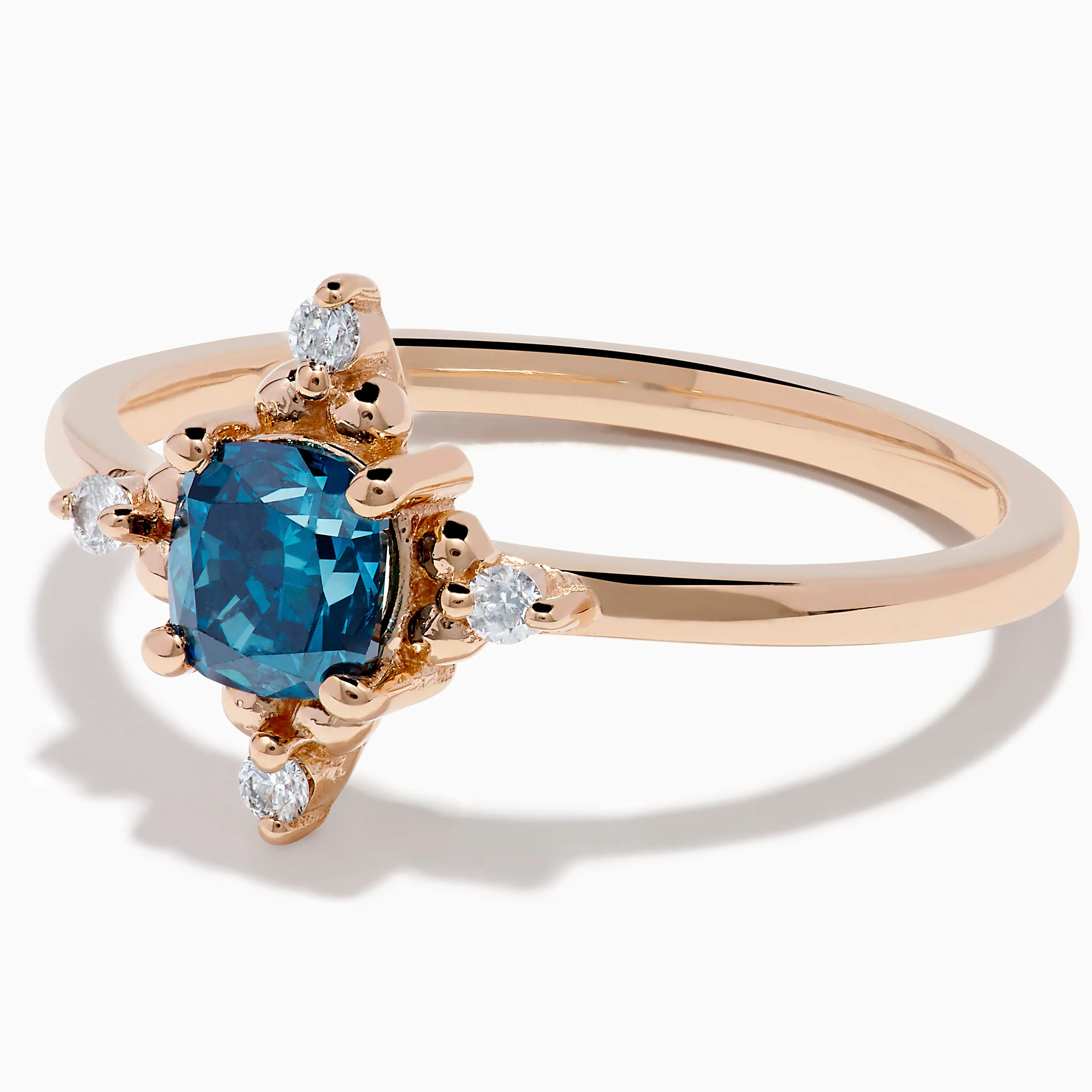Bella Bleu 14K Rose Gold Blue and White Diamond Ring sold by Effy product image thumbnail 2