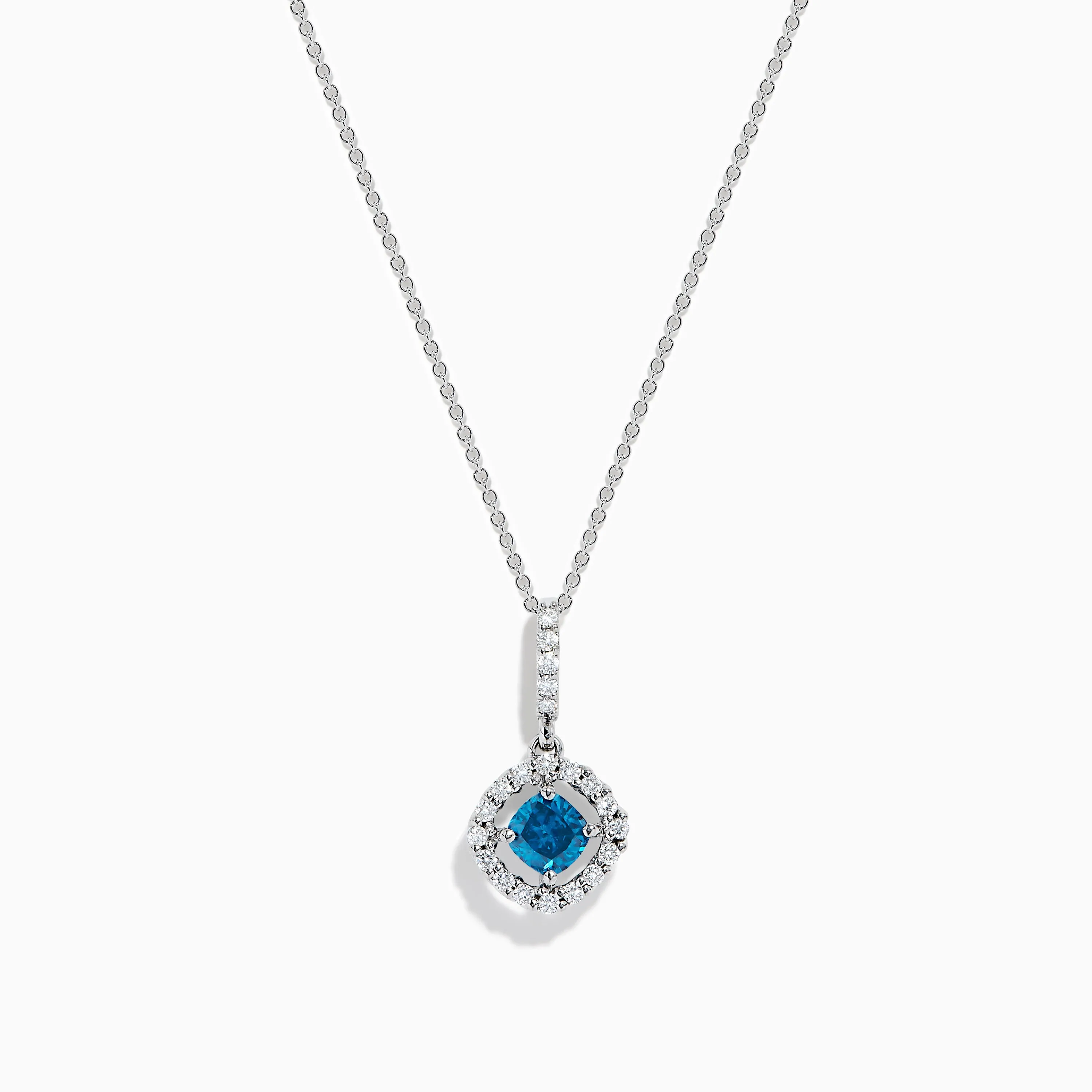 Bella Bleu 14K White Gold Blue and White Diamond Pendant sold by Effy