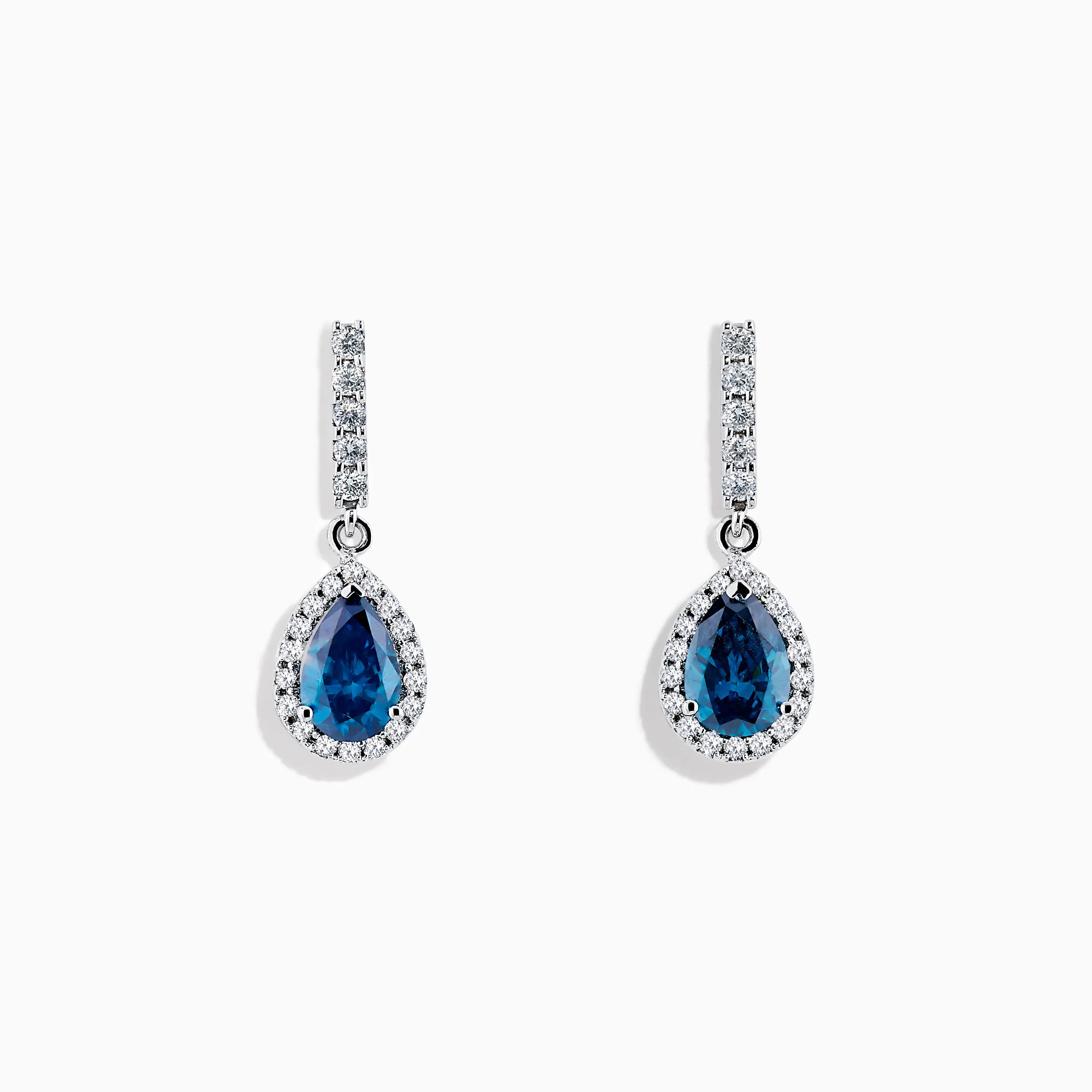 Bella Bleu 14K White Gold Blue and White Diamond Earring sold by Effy