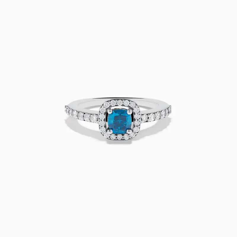 Bella Bleu 14K White Gold Blue and White Diamond Ring sold by Effy