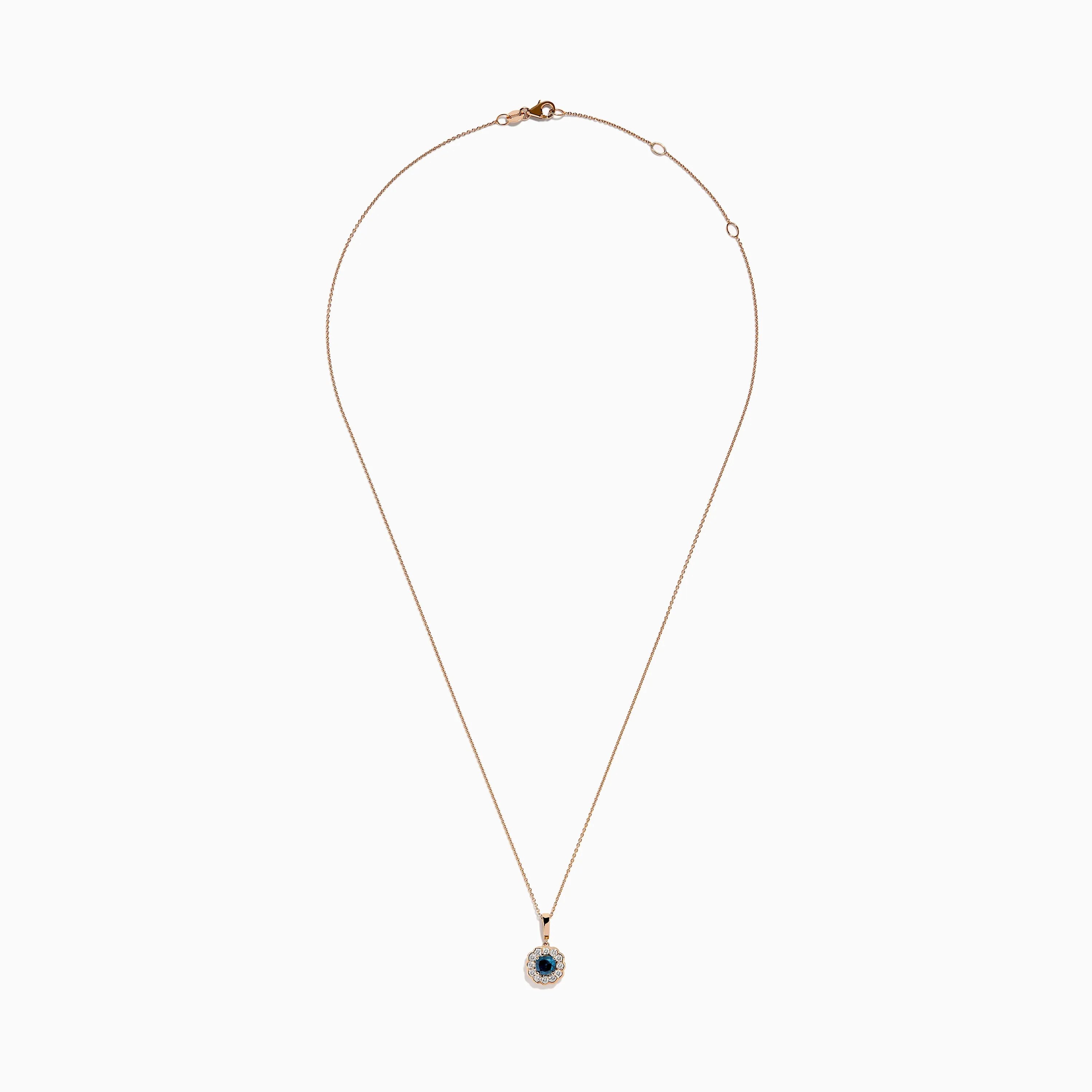 Bella Bleu 14K Rose Gold Blue and White Diamond Pendant sold by Effy product image thumbnail 3