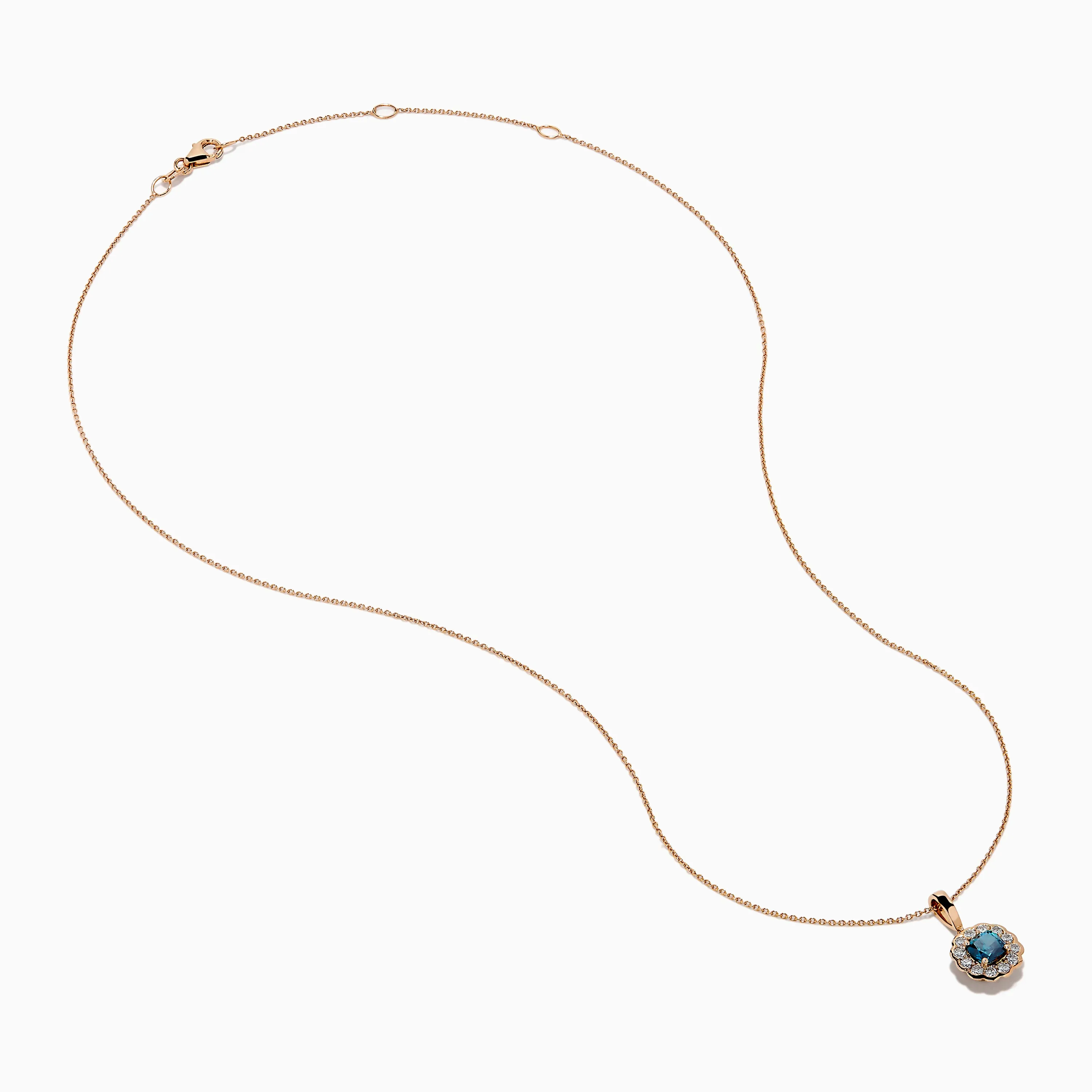 Bella Bleu 14K Rose Gold Blue and White Diamond Pendant sold by Effy product image thumbnail 2