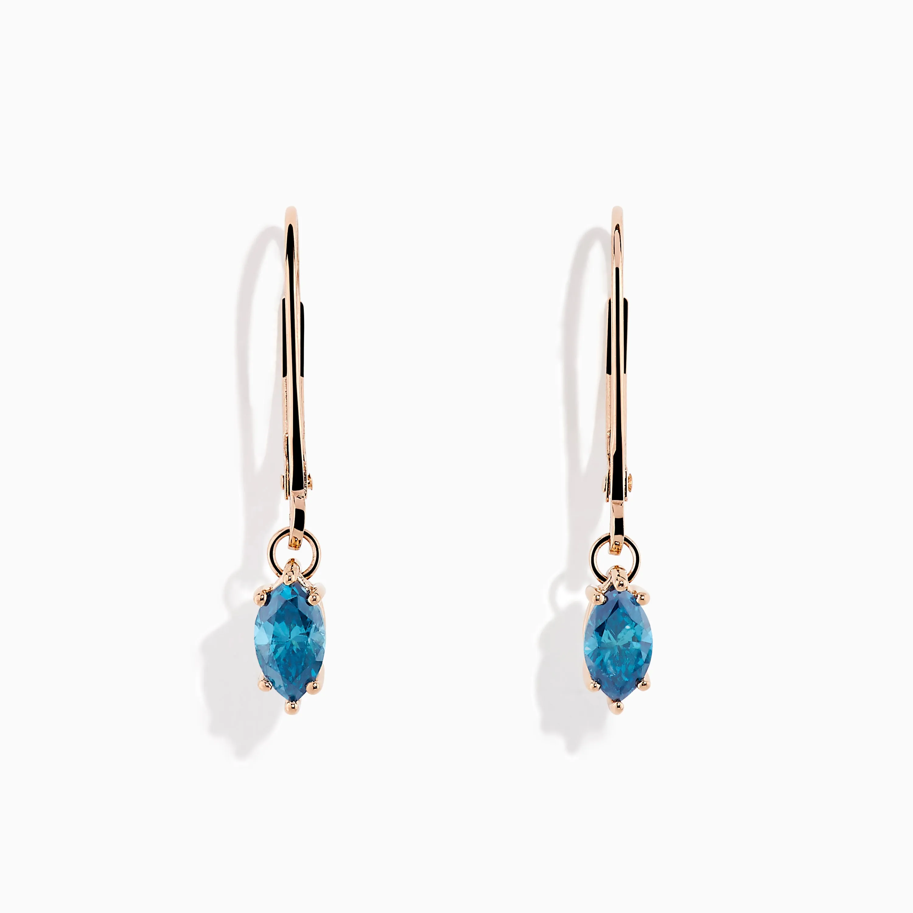 Bella Bleu 14K Rose Gold Blue Diamond Drop Earrings sold by Effy