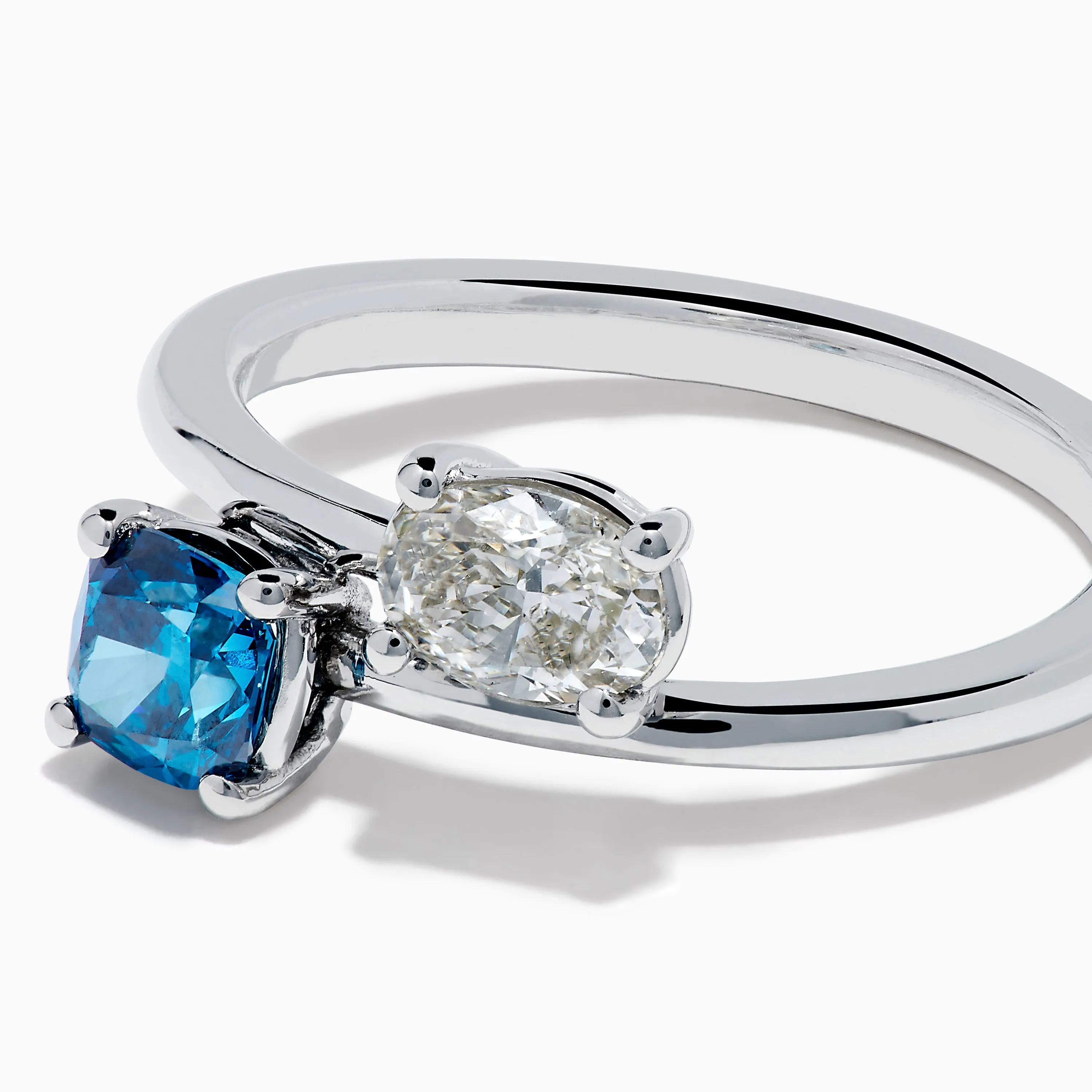 Bella Bleu 14K White Gold Blue and Light Brown Diamond Bypass Ring sold by Effy product image thumbnail 2