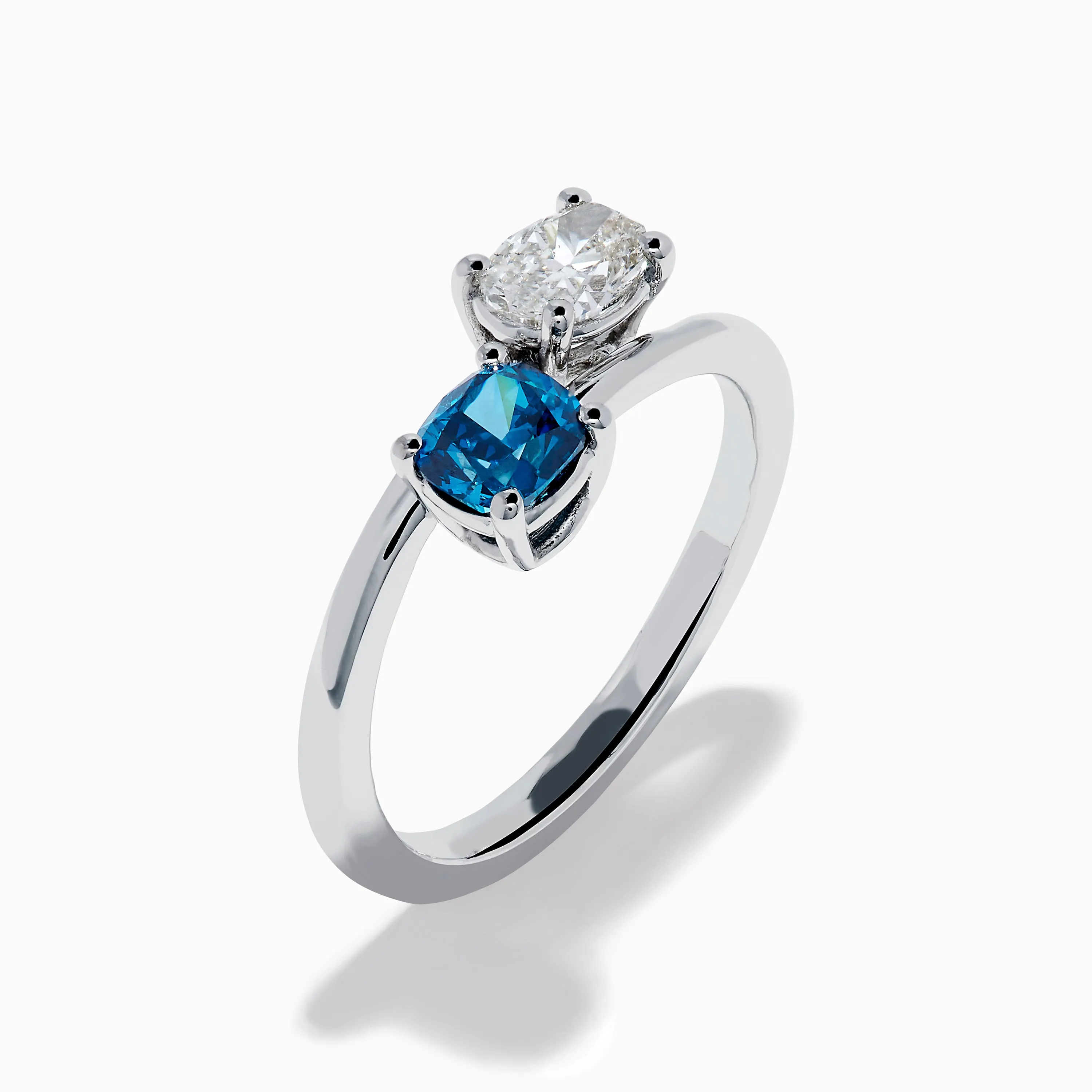 Bella Bleu 14K White Gold Blue and Light Brown Diamond Bypass Ring sold by Effy product image thumbnail 4