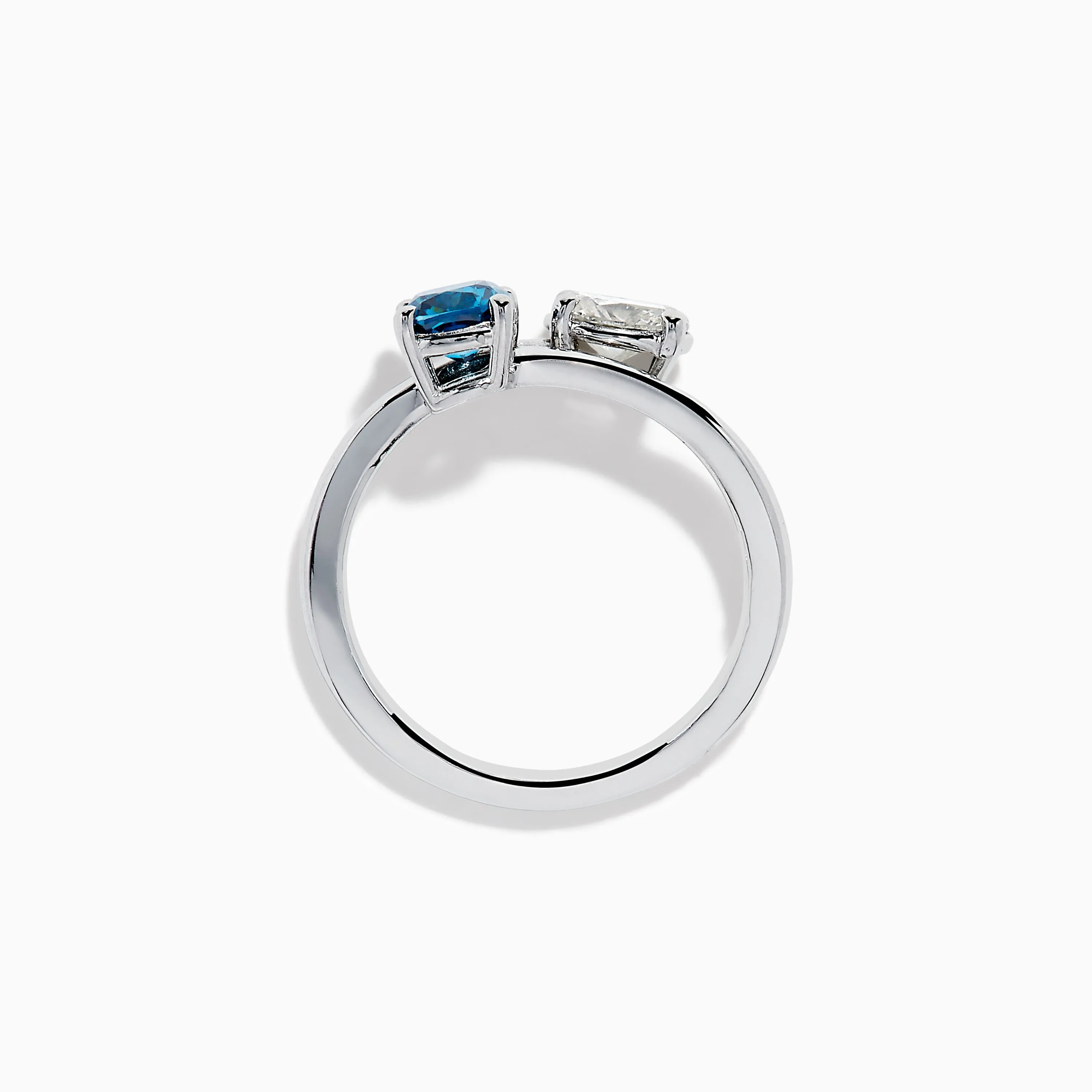 Bella Bleu 14K White Gold Blue and Light Brown Diamond Bypass Ring sold by Effy product image thumbnail 3