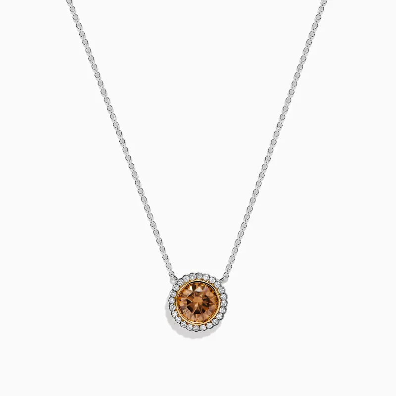 Espresso 18K Two-Tone Gold Brown and White Diamond Necklace sold by Effy