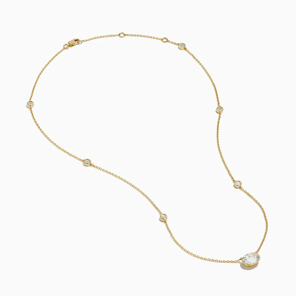Lab Grown Diamond Oval Station Necklace in 14K Yellow Gold sold by Effy product image thumbnail 2