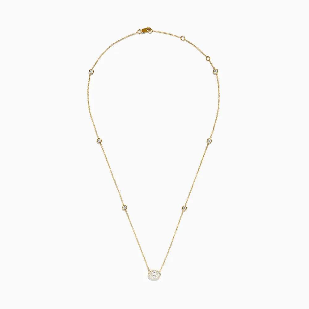 Lab Grown Diamond Oval Station Necklace in 14K Yellow Gold sold by Effy product image thumbnail 3