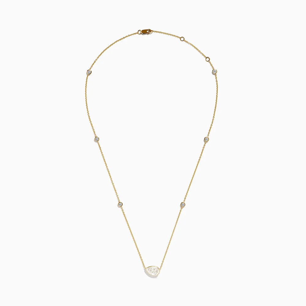 Lab Grown Diamond Pear Station Necklace in 14K Yellow Gold sold by Effy product image thumbnail 3