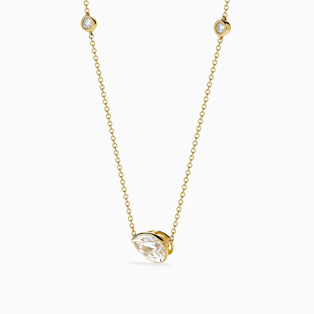 Lab Grown Diamond Pear Station Necklace in 14K Yellow Gold sold by Effy product image thumbnail 4