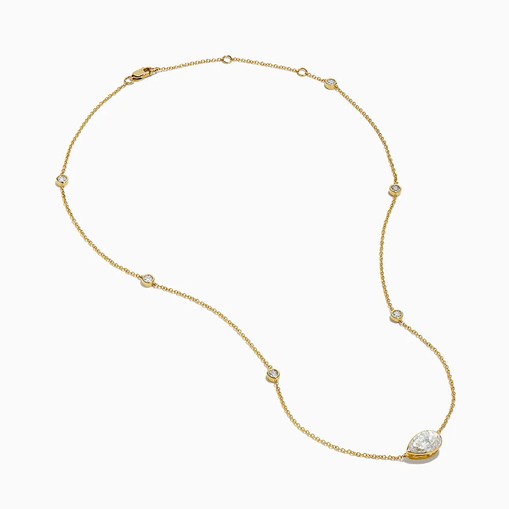 Lab Grown Diamond Pear Station Necklace in 14K Yellow Gold sold by Effy product image thumbnail 2