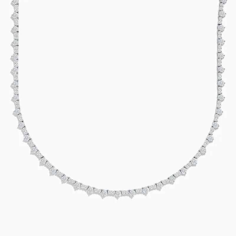 Lab Grown Diamond Statement Tennis Necklace in 14K White Gold sold by Effy