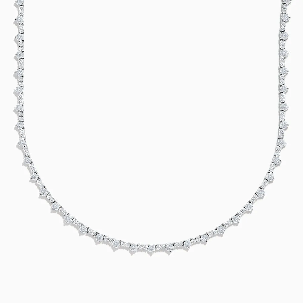 Lab Grown Diamond Statement Tennis Necklace in 14K White Gold sold by Effy