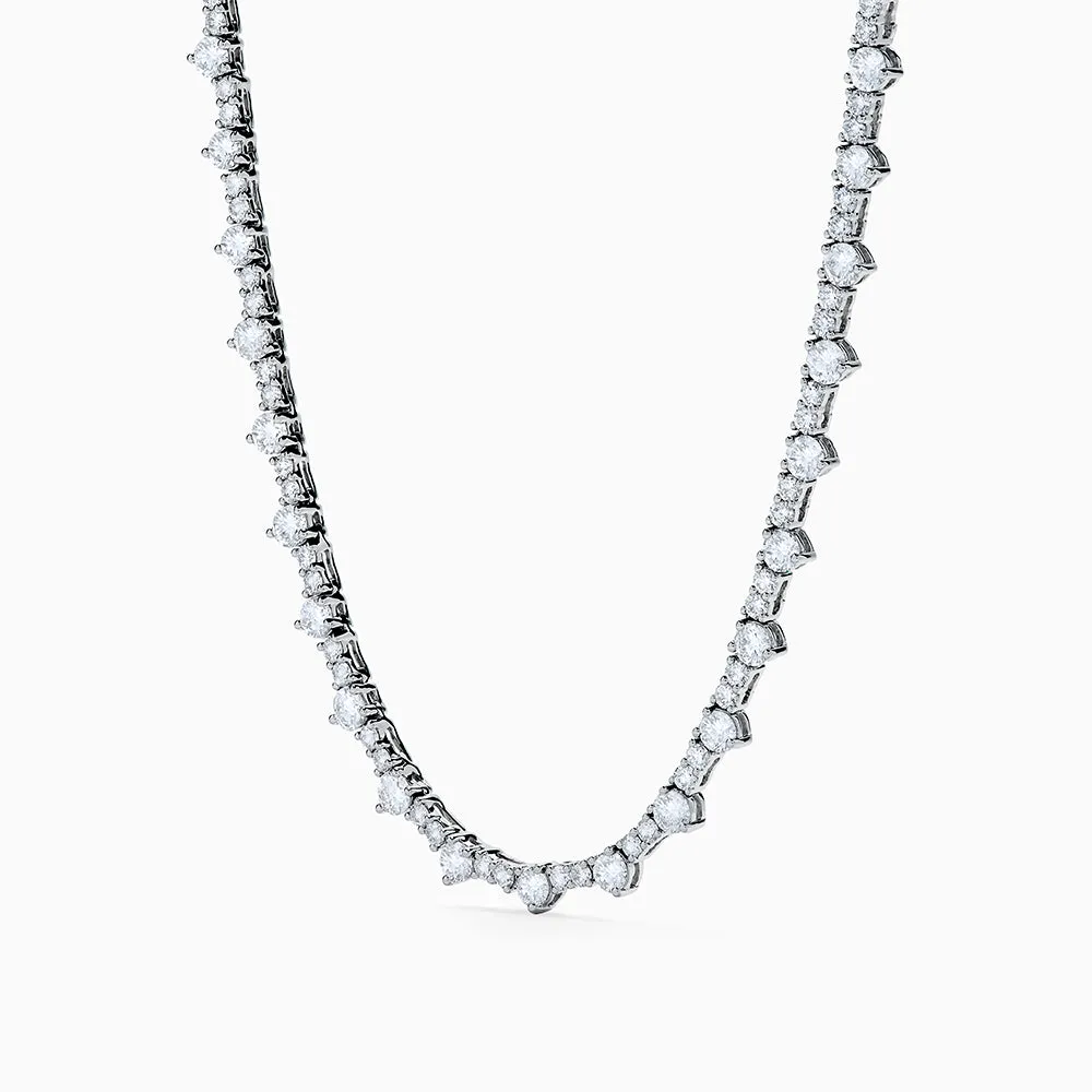 Lab Grown Diamond Statement Tennis Necklace in 14K White Gold sold by Effy product image thumbnail 4