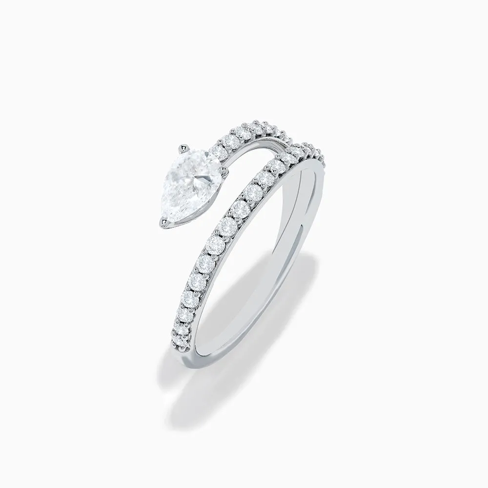 Lab Grown Diamond Wrap around Pear Ring in 14K White Gold sold by Effy product image thumbnail 2