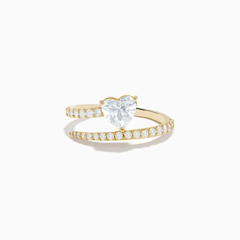 Lab Grown Diamond Wrap around Heart Ring in 14K Yellow Gold sold by Effy