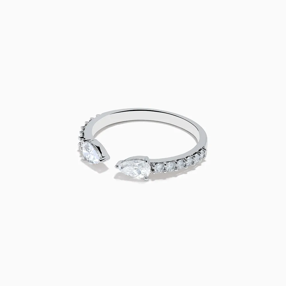 Lab Grown Diamond Open Shank Pear Band in 14K White Gold sold by Effy product image thumbnail 3