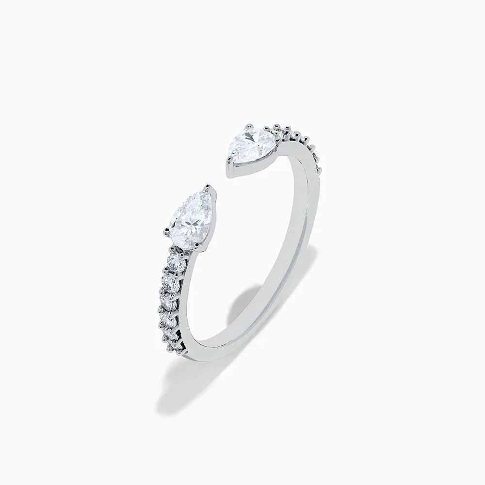 Lab Grown Diamond Open Shank Pear Band in 14K White Gold sold by Effy product image thumbnail 2
