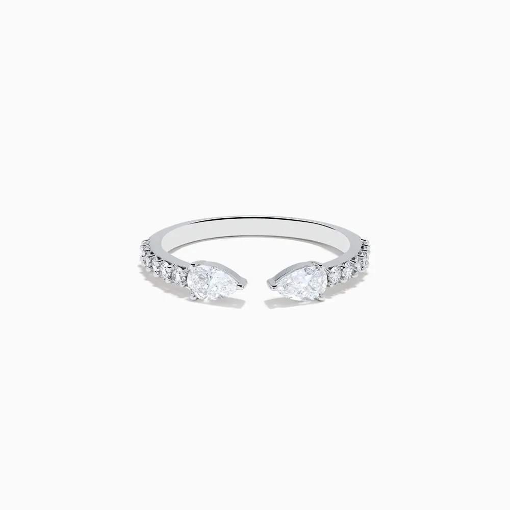 Lab Grown Diamond Open Shank Pear Band in 14K White Gold sold by Effy