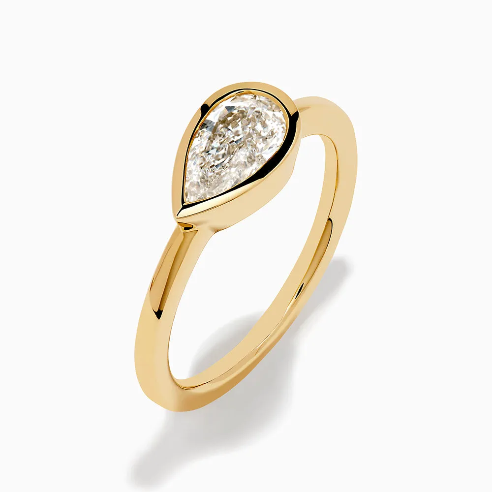 Lab Grown Diamond East West Pear Ring in 14K Yellow Gold sold by Effy product image thumbnail 2