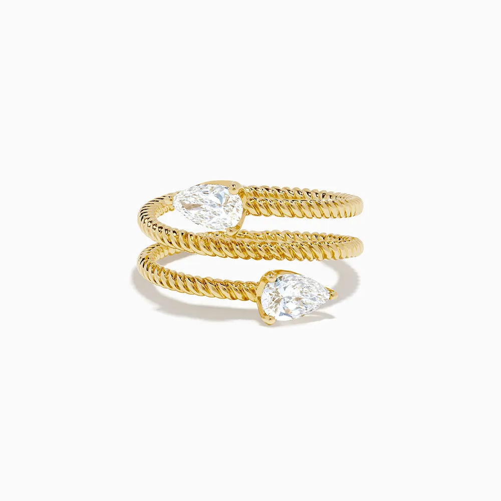 Lab Grown Diamond Wrap around Toi et Moi Ring in 14K Yellow Gold sold by Effy