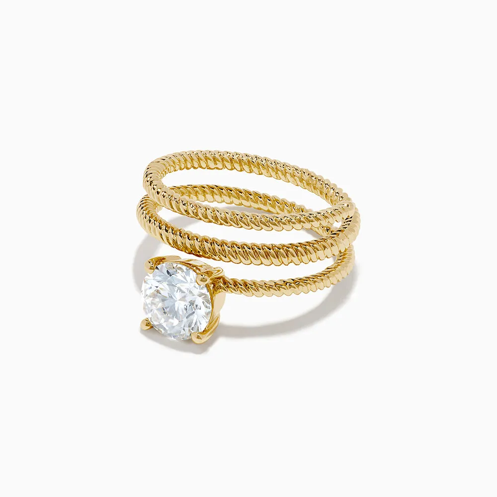 Lab Grown Diamond Wrap around Round Ring in 14K Yellow Gold sold by Effy product image thumbnail 3