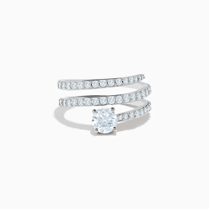 Lab Grown Diamond Wrap around Round Ring in 14K White Gold sold by Effy