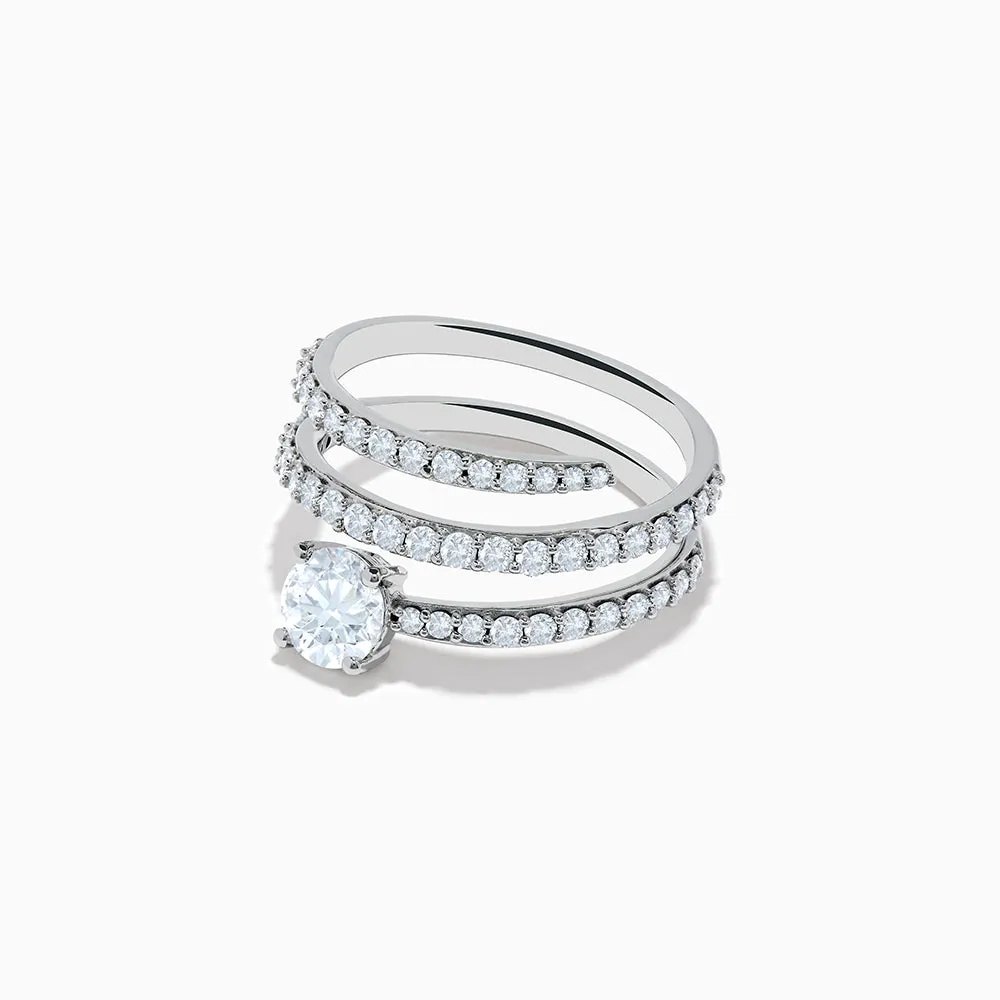 Lab Grown Diamond Wrap around Round Ring in 14K White Gold sold by Effy product image thumbnail 3