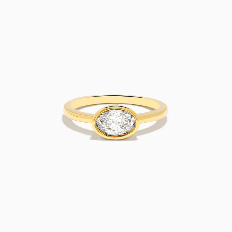 Lab Grown Diamond East West Oval Ring in 14K Yellow Gold sold by Effy