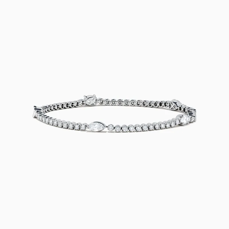 Lab Grown Diamond Tennis Bracelet in 14K White Gold sold by Effy