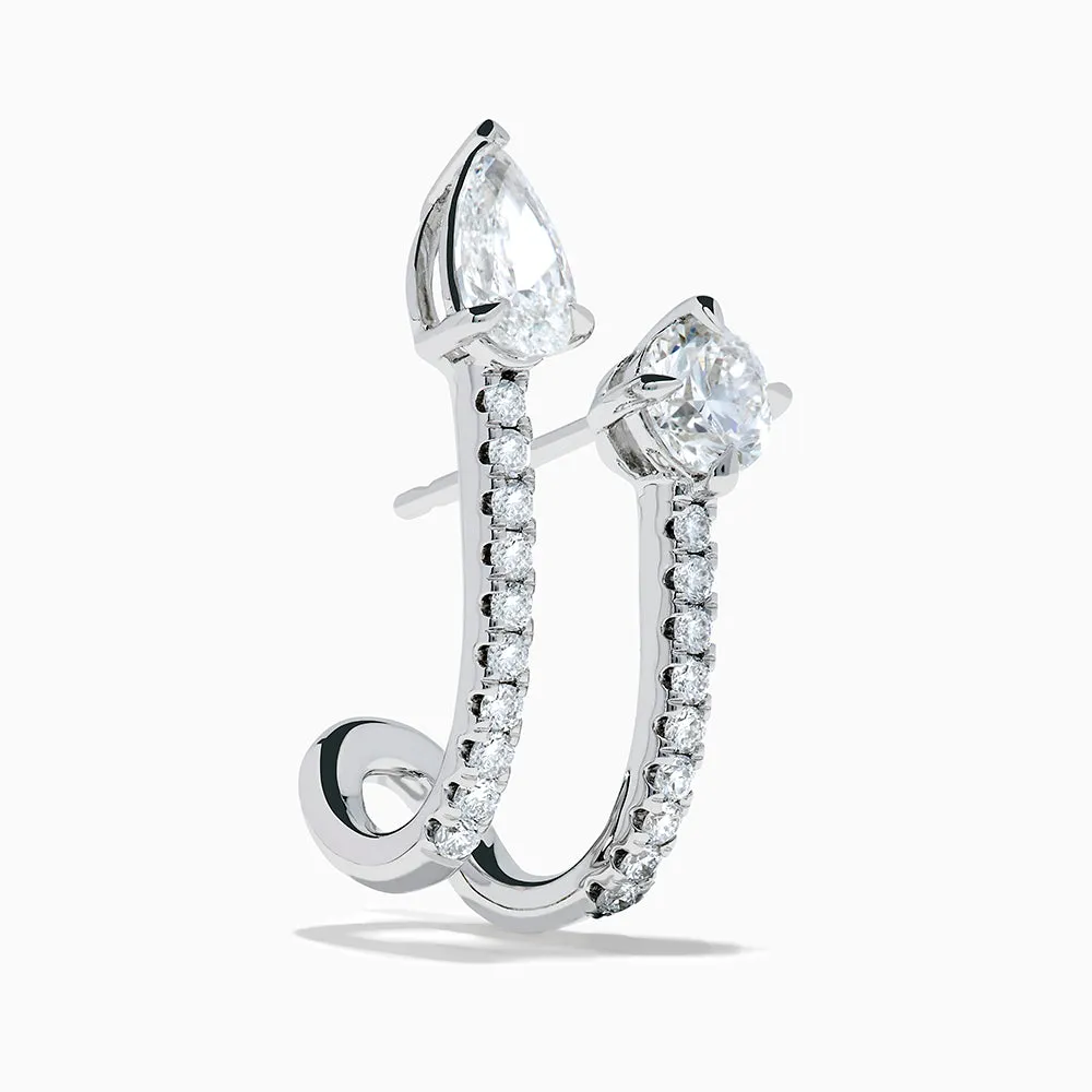 Lab Grown Diamond Cuff Earrings in 14K White Gold sold by Effy product image thumbnail 3
