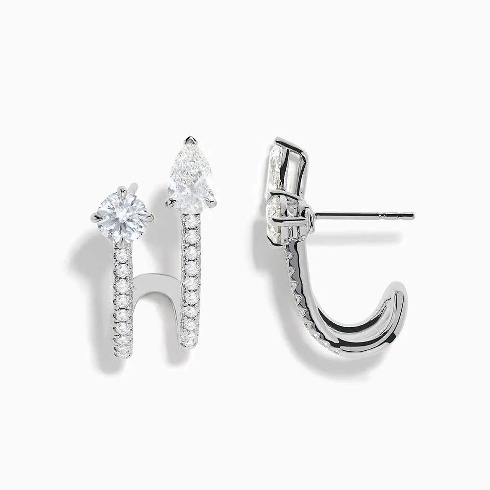 Lab Grown Diamond Cuff Earrings in 14K White Gold sold by Effy product image thumbnail 2