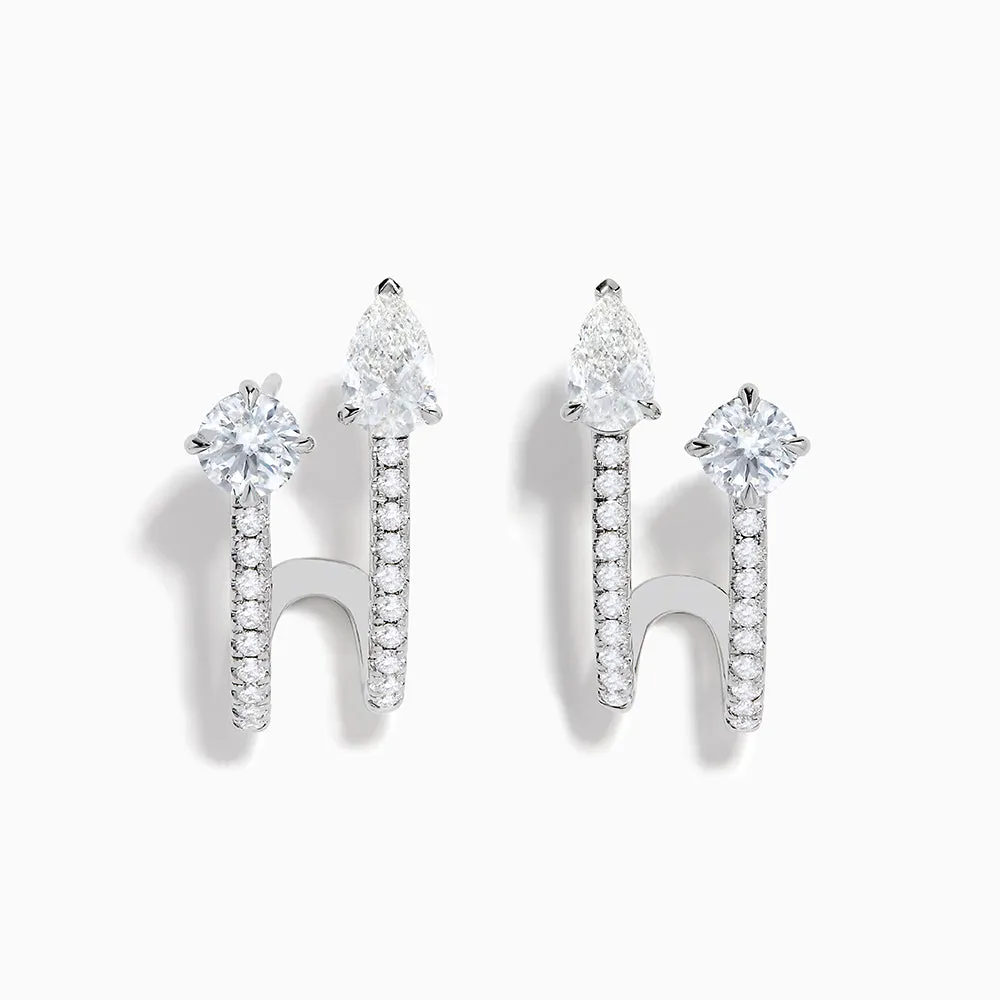 Lab Grown Diamond Cuff Earrings in 14K White Gold sold by Effy