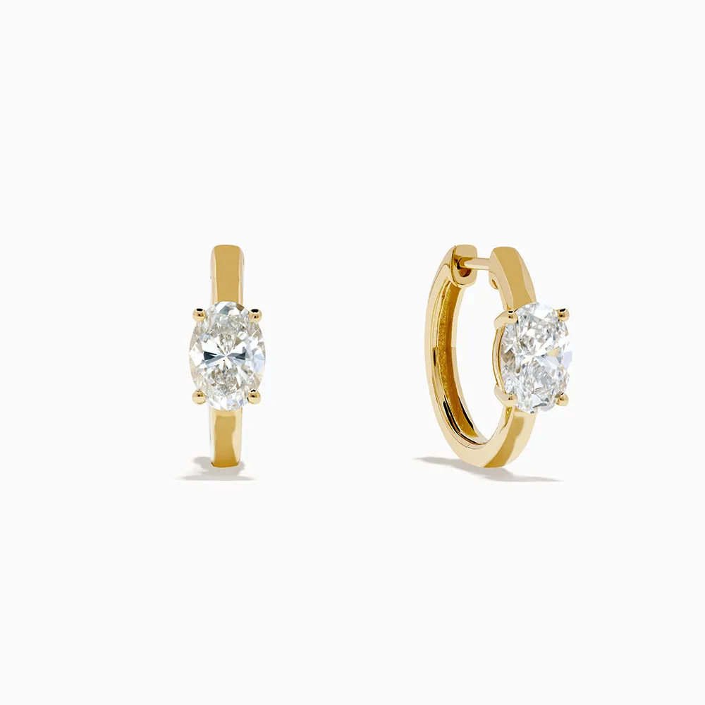 Lab Grown Diamond Oval Huggie Earrings in 14K Yellow Gold sold by Effy product image thumbnail 2
