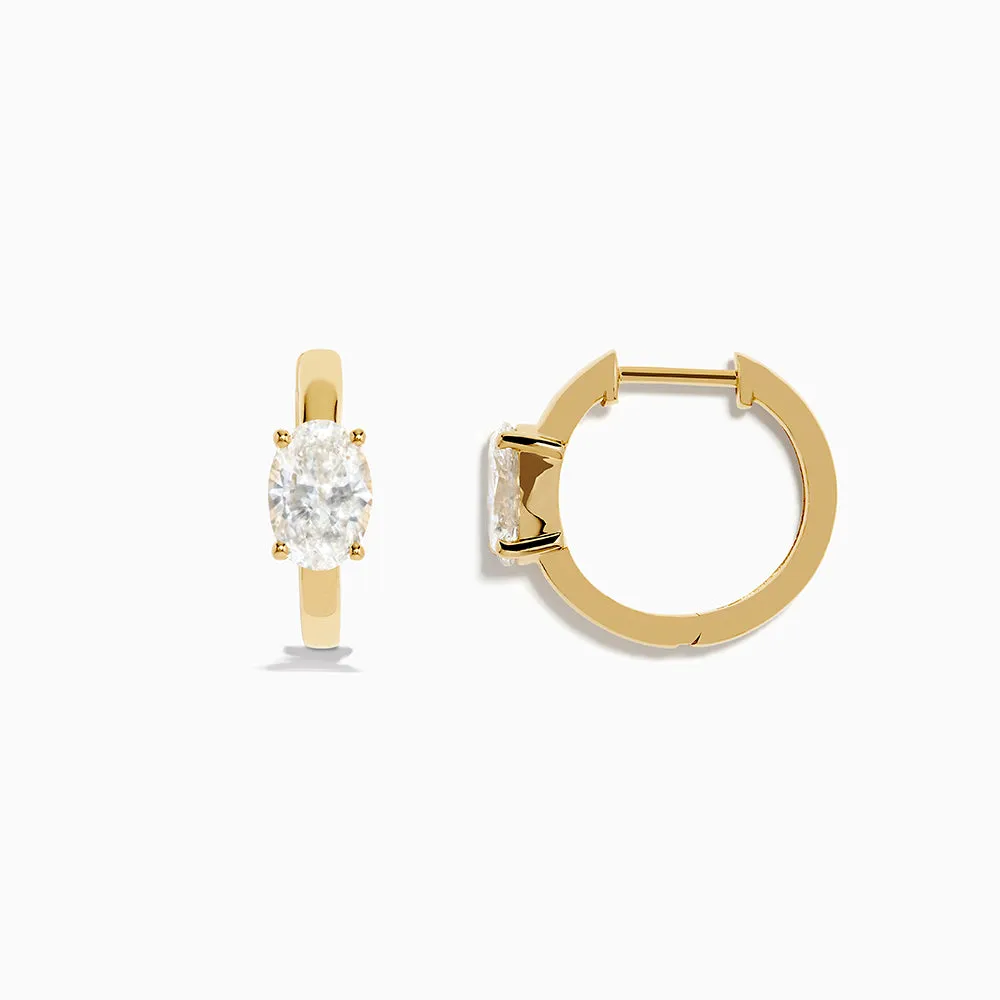 Lab Grown Diamond Oval Huggie Earrings in 14K Yellow Gold sold by Effy product image thumbnail 3