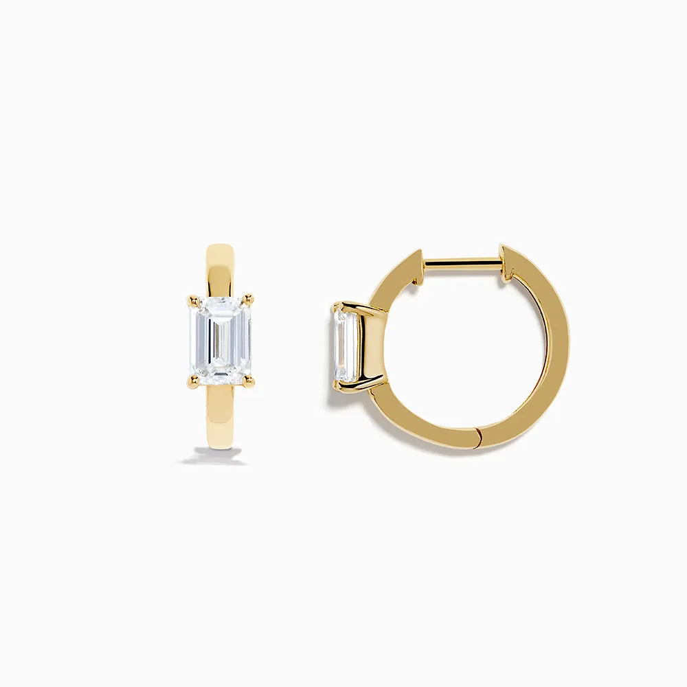 Lab Grown Diamond Emerald-Cut Huggie Earrings in 14K Yellow Gold sold by Effy product image thumbnail 3