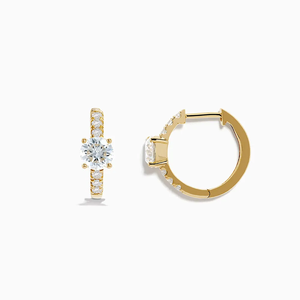 Lab Grown Diamond Round Huggie Earrings in 14K Yellow Gold sold by Effy product image thumbnail 3
