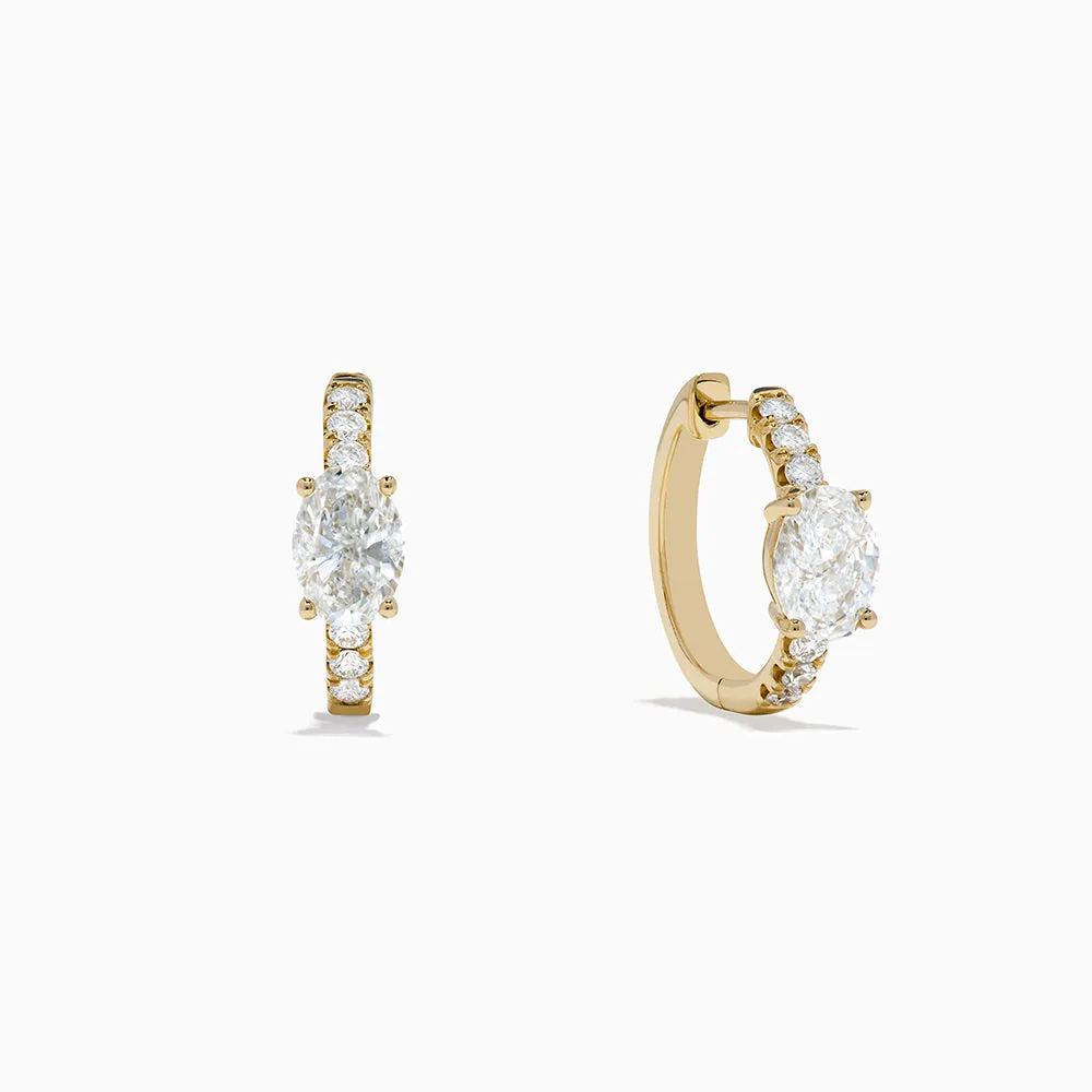 Lab Grown Diamond Oval Huggie Earrings in 14K Yellow Gold sold by Effy product image thumbnail 2